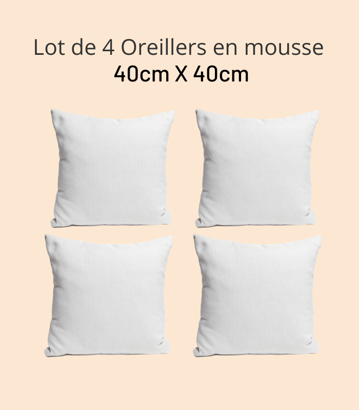 Oreillers En Mousse | 40x40cm