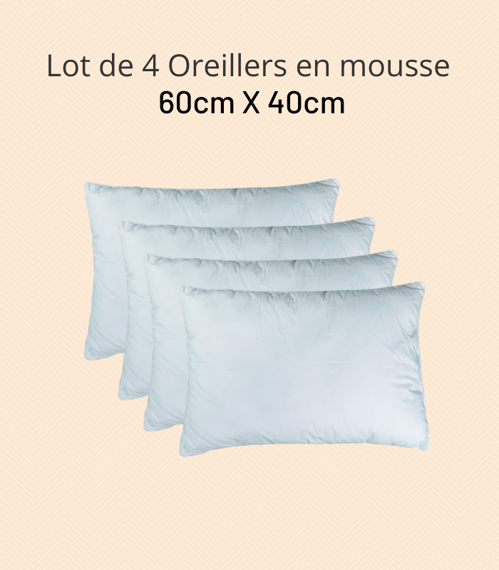 Oreillers En Mousse | 60x40cm